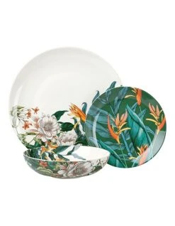 New 😀 Maxwell & Williams The Blck Pen Night Garden Coupe Dinner Set 12pc Foliage Gift Boxed ⌛