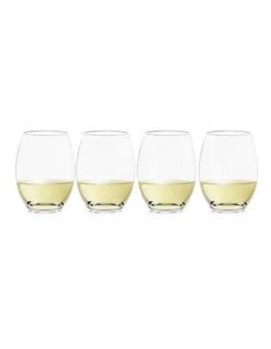 Best deal ✨ Plumm Set of 4 White Wine Stemless Glass Set Clear ❤️